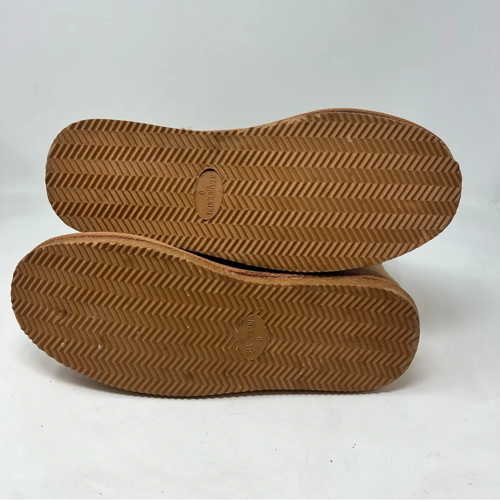 Staheekum Men’s Suede Shearling Winter Boots Brown US 9 Cozy Slip On NWOB